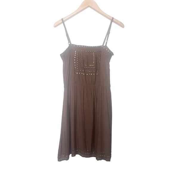 Tamara Catz Brown Studded Strap Dress Women’s Sz Medium Maui Designer - Picture 1 of 6